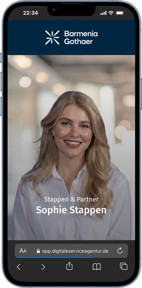 Digitale Visitenkarte auf dem Smartphone